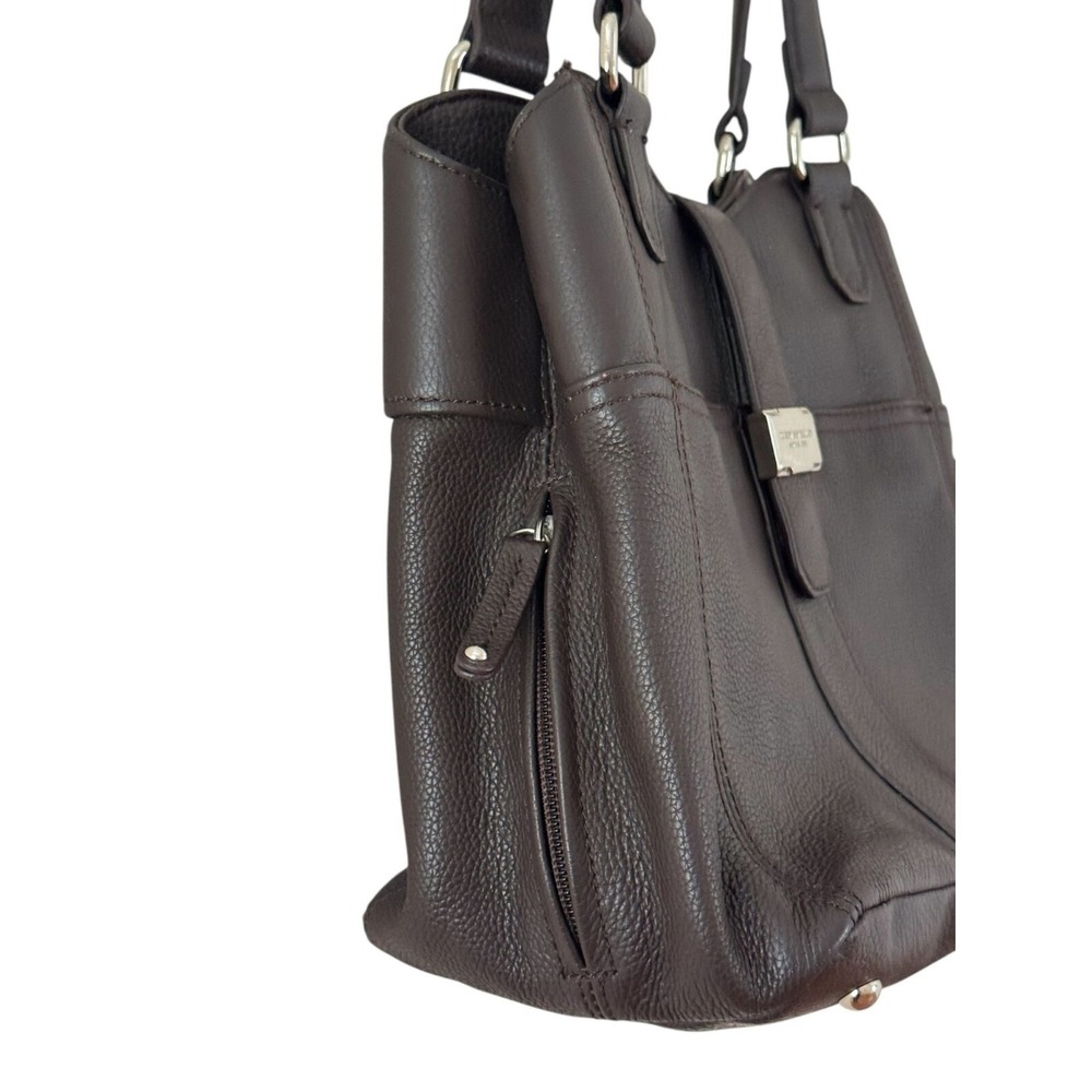 Tigananello Brown Pebbled Leather Handbag Purse Tote - Picture 4 of 10